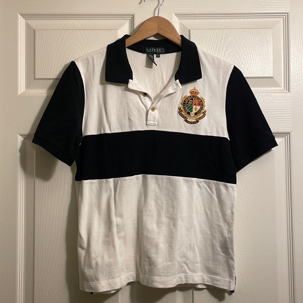 Black & White Lauren Ralph Lauren Polo T-Shirt size M